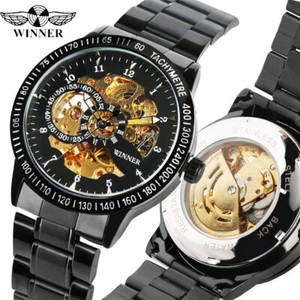 winner men's skeleton watch