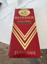 Vintage Aris Isotoner Gloves Dress Leather Antron Lined Wrist Length Wine O/S