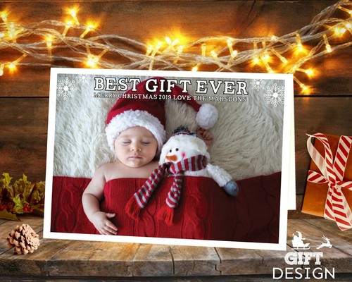 Personalised Christmas Cards Xmas Photo Folded Postcards Boy Girl Children Pack - Picture 88 of 115