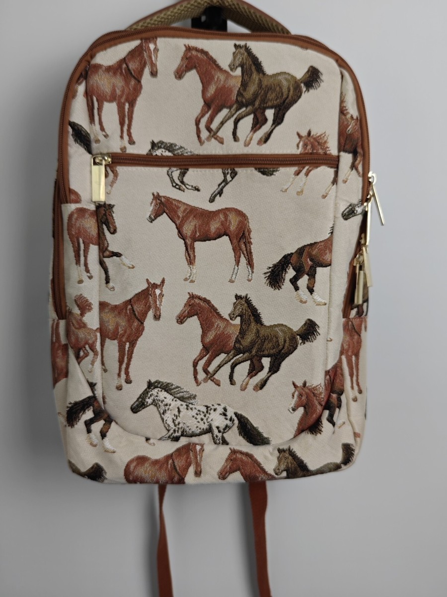 Signare Tapestry Horse Themed Backpack Laptop Bag Work Bag School