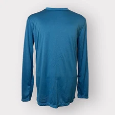 Layer 8 Performance Mens Quick Dry Long Sleeve T-Shirt sz L Athletic Top Blue