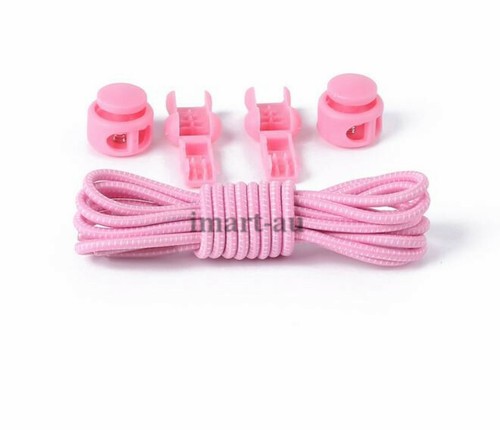 No Tie Elastic Locked Lock Shoelaces Toggle Shoe Laces Sneakers Kids Adults - Picture 12 of 43