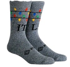 PKWY Dwyane Wade Christmas Lights Crew Socks Sz L 6-12 Gray Black Parkway 