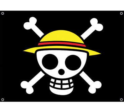 Legit Poster One Piece Authentic Anime Straw Hat Luffy Skull Logo Flag 6468 Ebay