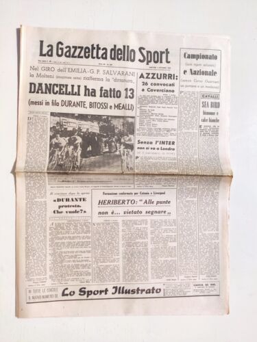 Gazette Dello Sport 5 Octobre 1965 Dancelli - Sea Bird - Adriano Durante- Inter - Afbeelding 1 van 1