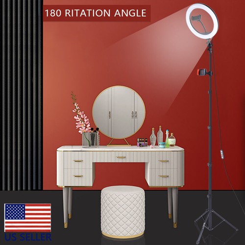 10" LED Selfie Ring Light With Tripod Phone& Holder Stand For Makeup Live Stream - Picture 4 of 9