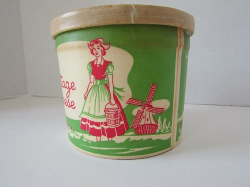 Vtg Cottage Cheese Container Nestyle-Sealright Co. No Lid Dutch Girl Green 16oz - Picture 3 of 6