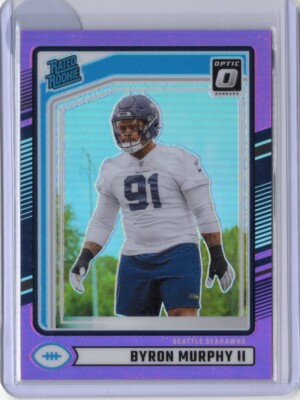 2024 Panini Donruss - Rated Rookie Byron Murphy II #321 Optic Preview Pink Prizm