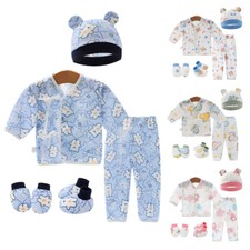 Newborn 0-3 Months T-shirt Top Pants Set Baby Boy Girls Outfit Kids Clothes 5pcs