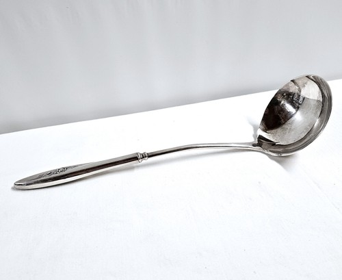 Oneida Community Silverplate Morning Rose 12" Soup Ladle Large Serving - Picture 4 of 7