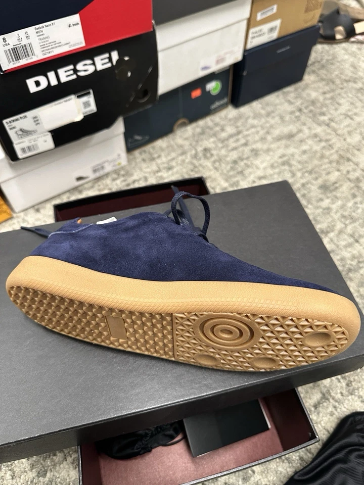 Beckett Simonon Mens Geller Trainers Blue Suede Size 7 New With Box - Image 3 of 4