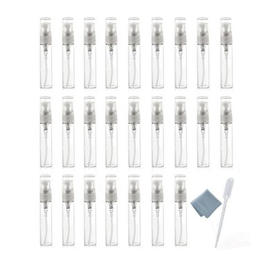 Elfenstal- 25Pcs Clear 5Ml 1/6Oz Glass Atomizer Bottle Spray Refillable Perfume
