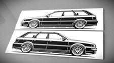Audi RS2 Avant Sticker Silhouette Audi 80 RS2 Avant tuning Aufkleber Schwarz neu