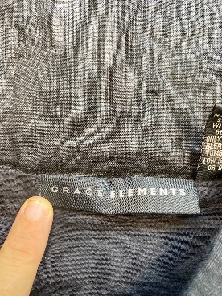 Falda Grace Elements Mujer 12 Negra Lino Acampanada Línea A Midi Caprichoso Hada Foto 3 de 4