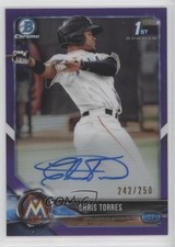 2018 Bowman Chrome Prospect Purple Refractor Christopher Torres Chris Auto 7m3