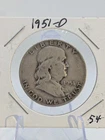1951-D Denver Mint Silver Franklin Half Dollar Coin