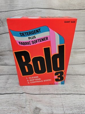 Vintage Bold 3 Detergent Plus Fabric Softener Box 20 oz Unopened New Old Stock