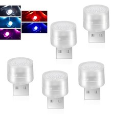 5 PCS USB LED Car Interior Atmosphere Lamp, Plug-in Mini USB Car Ambient