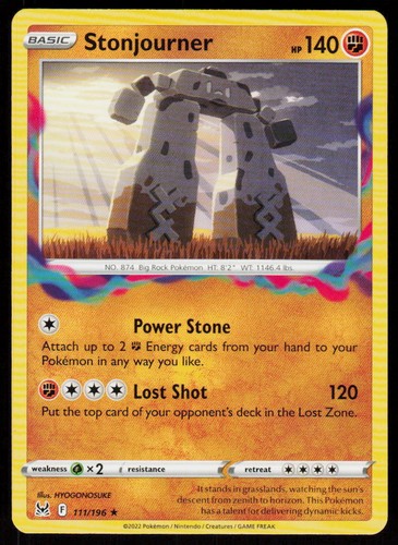 Stonjourner 111/196 Rare Lost Origin Pokemon Lightly Played