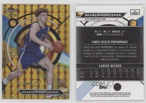 2023 Finest Common Gold Geometric Refractor /50 Brandin Podziemski #92 Rookie RC
