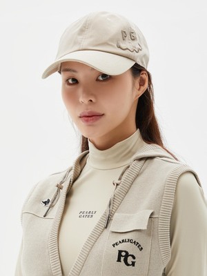 PEARLY GATES GOLF Womens Corduroy Smile Volume Embroidered Ball Cap Hat 