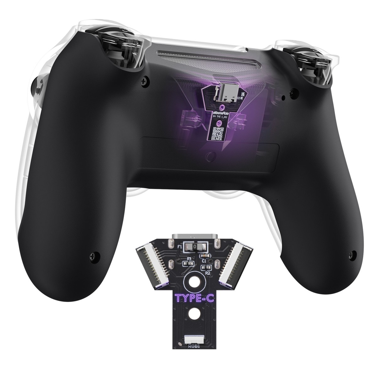 PS4コントローラー　フロントシェル　スカル　　JDM040 Type-C Version Replacement Bottom Shell For ps4 Controller JDM-040