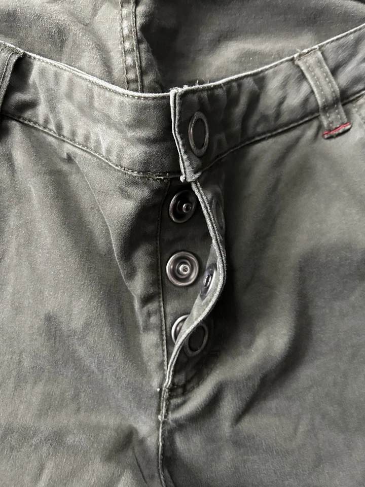 Pantalones de mezclilla elásticos de pierna ancha a presión verde Tommy Hilfiger para mujer talla 16 Foto 4 de 4