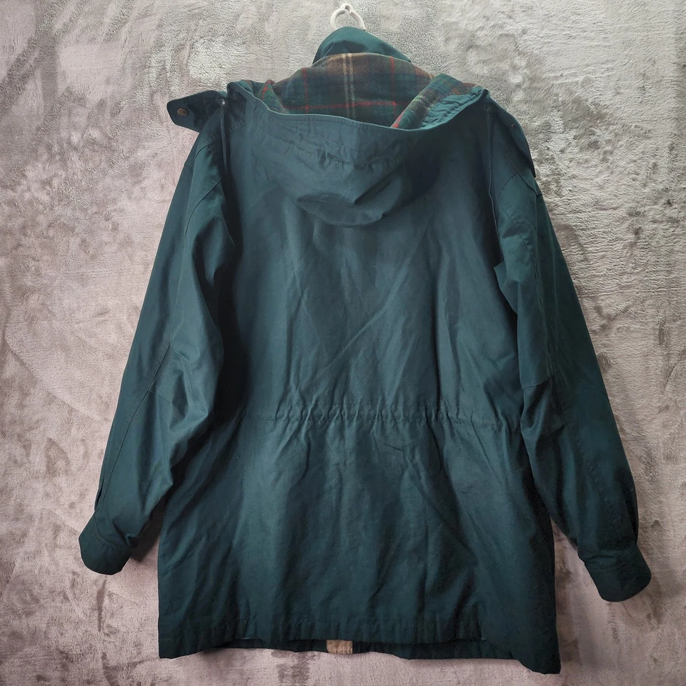 Parka de montaña vintage Eddie Bauer forrada en lana para hombre grande verde azulado a cuadros Foto 3 de 4