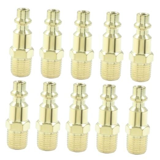 10 Pcs 1/4-Inch NPT Male Air Hose Quick Connect Adapter - Ai