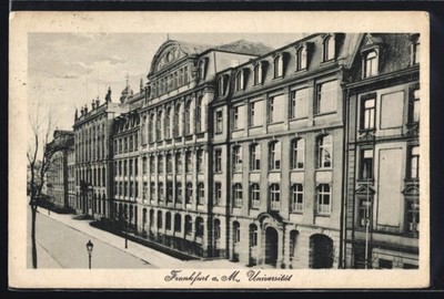 Frankfurt-Westend, Blick zur Universität, Ansichtskarte 1921 