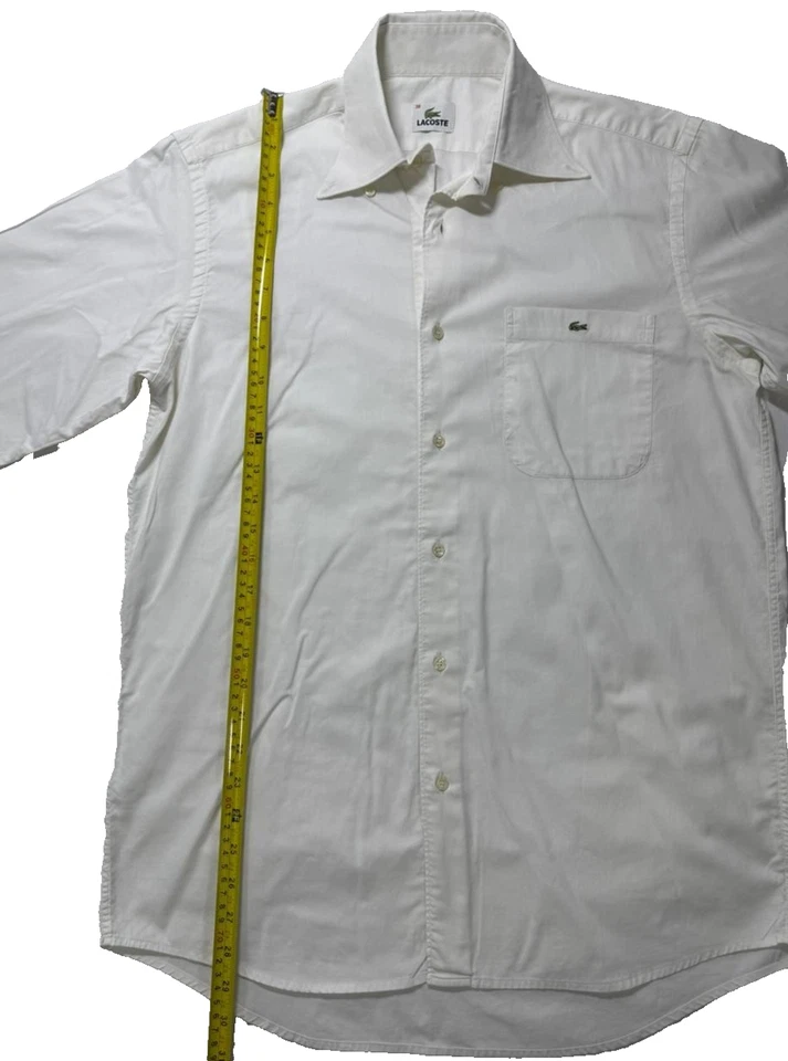 Chemise Lacoste homme en coton premium 38 blanche coupe régulière boutonnée - Photo 3/4