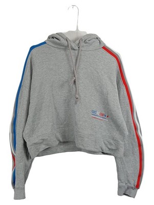 Adidas Damen Cropped Hoodie Kapuzenpullover Gr. 36/S Grau Sportlich