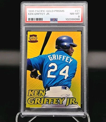 1995 Pacific Gold Prisms Ken Griffey Jr. #21 Mariners PSA 8 MINT NICE CARD!!