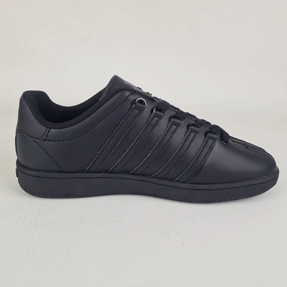 🚨 Zapatos Deportivos K-Swiss Clásicos Universitarios 83343001 Cuero Negro Talla 6.5 Y Foto 3 de 4