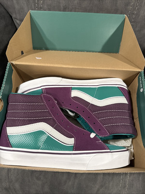 Purple and Teal High-Top Anaheim Ducks Vans Sneakers Blown away by the arrival of my new @vans inspired  main image 4