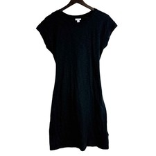 J.Crew Womens Tie Waist Mini Shirt Dress Black SP24 BI142 - S