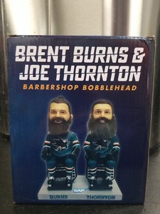 BRENT BURNS JOE THORNTON Bobblehead San Jose Sharks SGA 2018 BARBERSHOP NIB