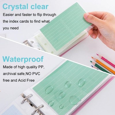 35 index card Binder organizer with Plastic pocket Sleeves, small organized... | eBay 35 index card Binder organizer with Plastic pocket Sleeves, small organized... | eBay