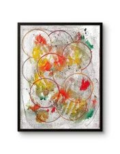 Color Circles Expressionism 16x20 Handmade Signed Original Art Home Design