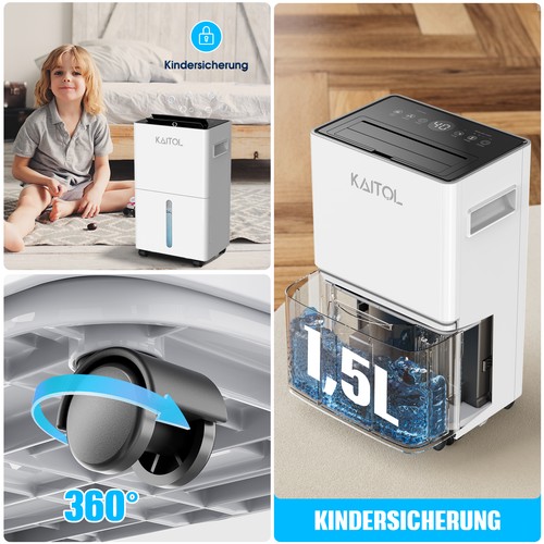 Luftentfeuchter 10L Elektrisch Entfeuchter automatische Entfeuchtung, 24H Timer - Bild 8 von 9