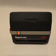 Vintage Polaroid Supercolor 635CL Instant Film Camera Rainbow Stripe w/ Strap
