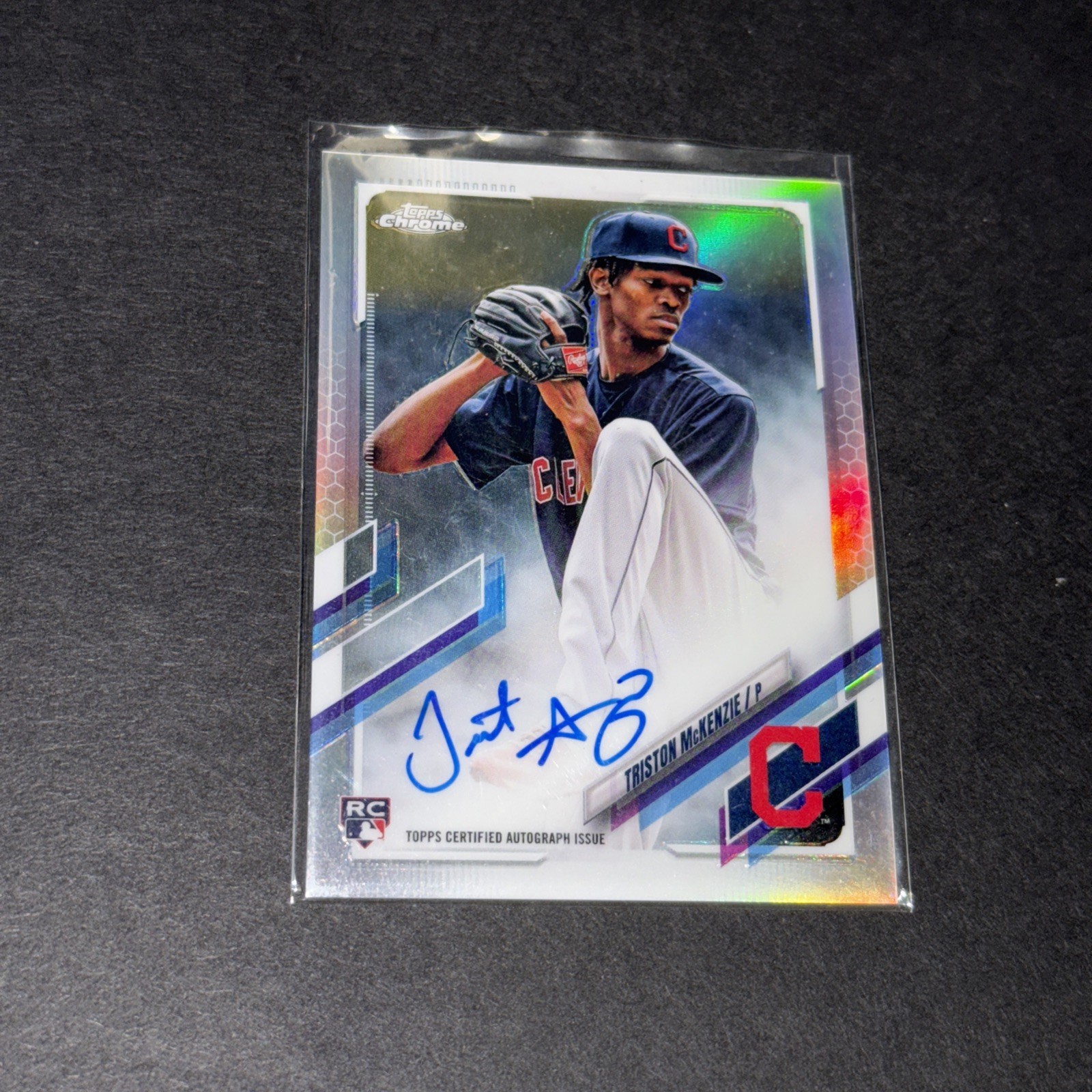 2021 Topps Chrome Triston McKenzie #RA-TM Refractor On-Card AUTO ROOKIE 395/499