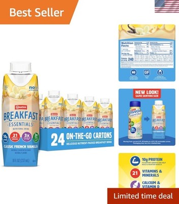 Classic French Vanilla Nutritional Drink   Pack of 24 Easy Breakfast Solutions