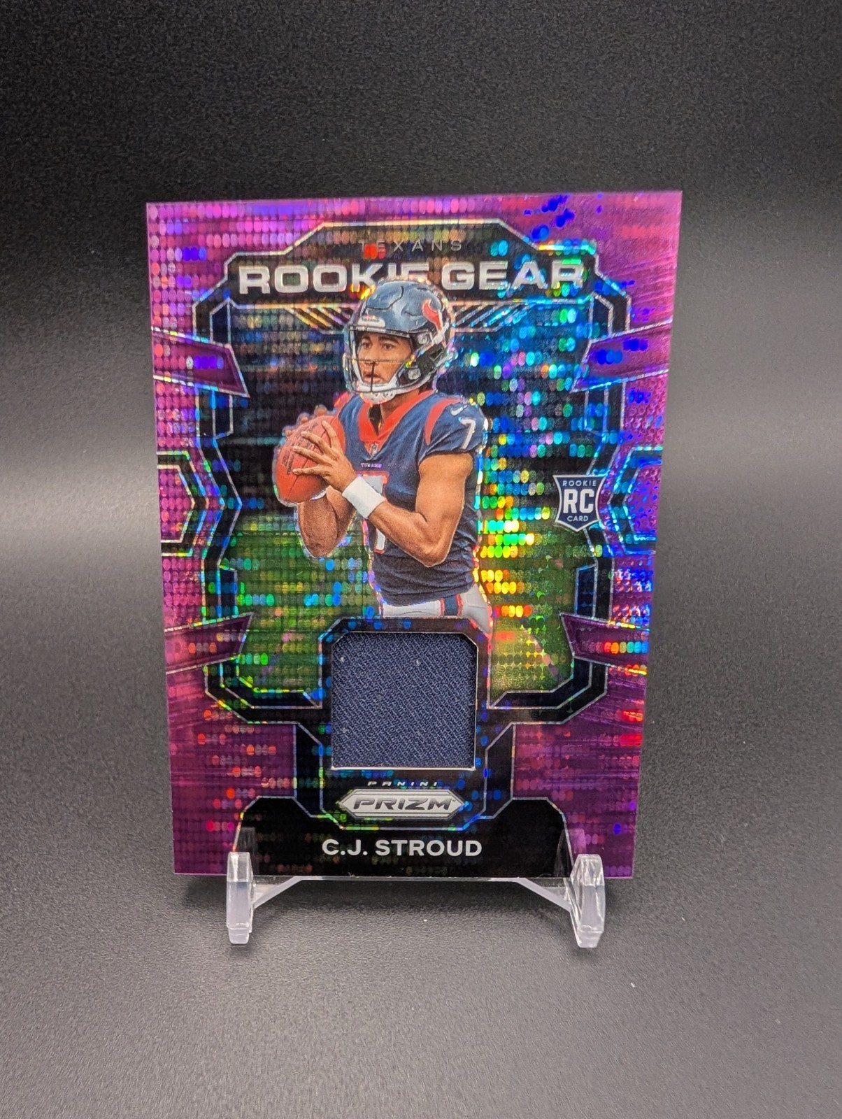 2023 Prizm C.J. Stroud Rookie Gear RC Jersey Purple Pulsar #RG-CJS Texans