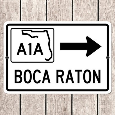 Boca Raton Florida Scenic Highway A1A Road Sign Metal Beach Route Sign Wall Art