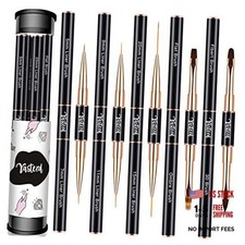 Professional Nail Art Brush Set - 5pcs Double-Ended Nail Art Brushes - Black