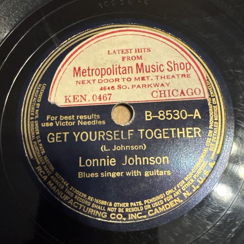 Bluebird 78 RPM Lonnie Johnson - Get Yourself Together 8530 V Blues