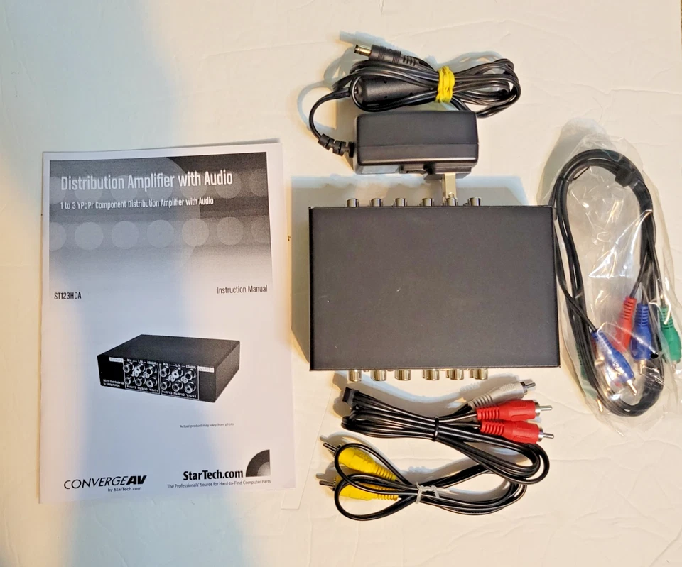 Startech ST123HDA 3-Port Component Video Splitter with Adapter & RCA Cords - Image 3 of 4