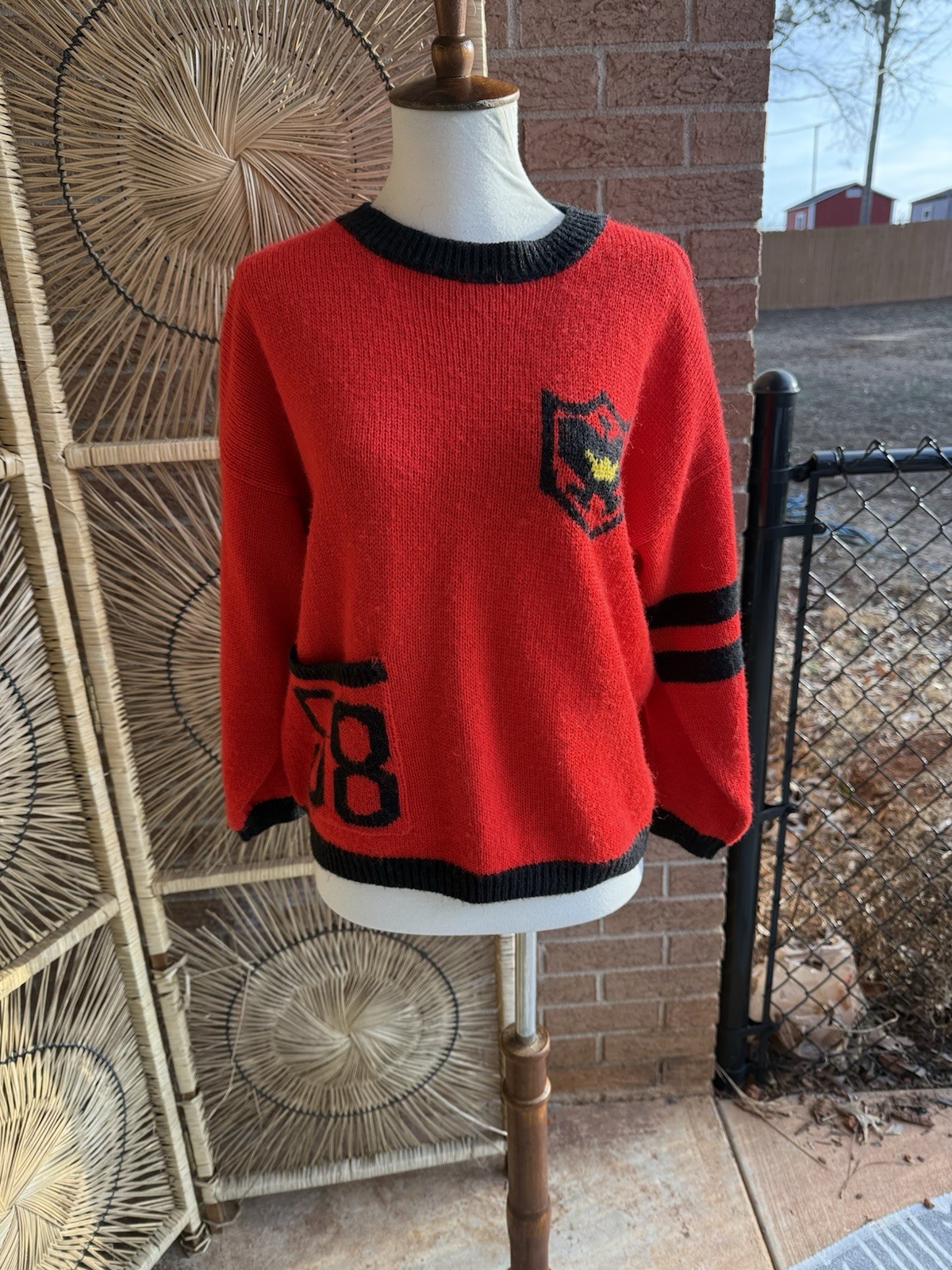 Reference Point Vintage RED crew Neck Graphic Jer… - image 1