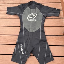 Gotcha Gear Men's Black  Gray 2.2mm Titanium Shorty Wetsuit Size Men's Large